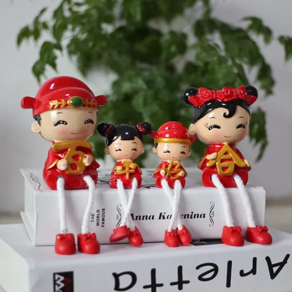 백년 사이가 좋다 독창적 실내 거실 장식품 결혼기념일 기프트 펀텐트 다리 인형