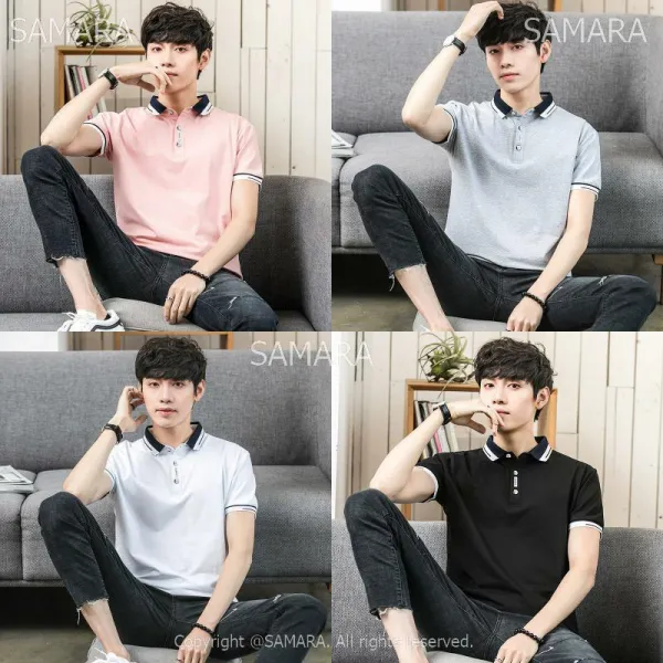 Qterra(특허브랜드) A3574 남자 캐주얼 반팔티 셔츠 슬림 비지니스 코튼