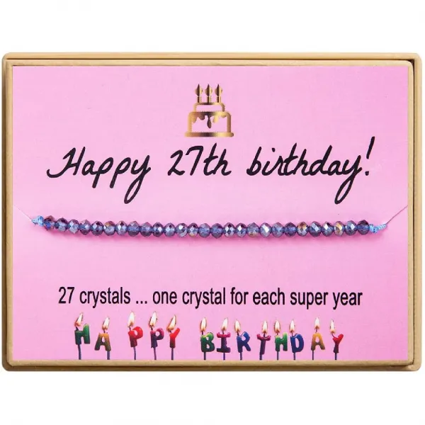 Monily 여성 7 일 11 일 13 일 15 일 16 일 크리스탈 비즈 수제 조절 코드 팔찌 생일 선물