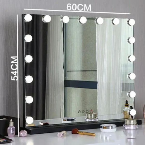 빅피플 화장대 LED 조명 거울 LO01, 블랙A