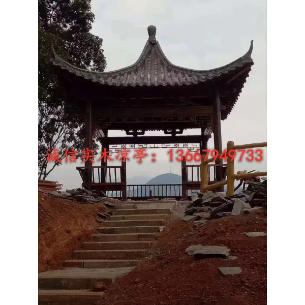 DIPYLON 야외정자 야외경관 정자고건정자옥외정원 육각원목탄화방부목장랑 사각목정, 3m 사각 고건물 청기와