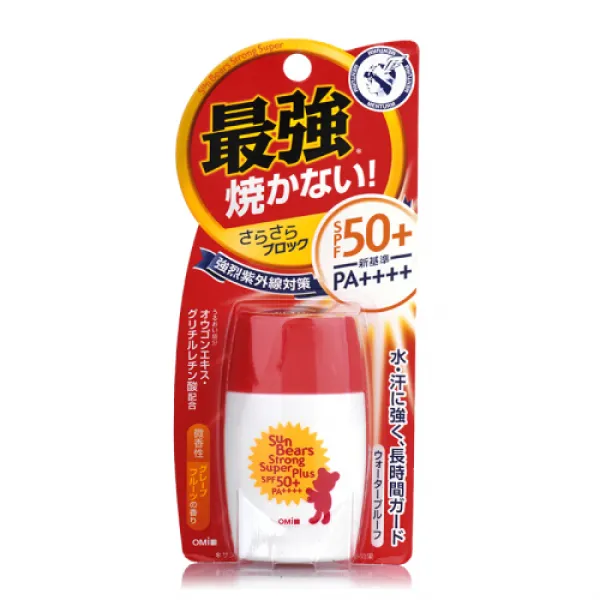 ◆일본 오미진 강형 파우더곰 자외선 차단 어린이 남녀노선 SPF50 자외선 차단 크림 30ml보수보습 스킨케어 레드 컬러(1668), 1개, 0ml