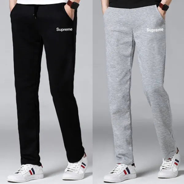 슈프림 베이직로고 트레이닝 바지_슬림핏 일자팬츠
