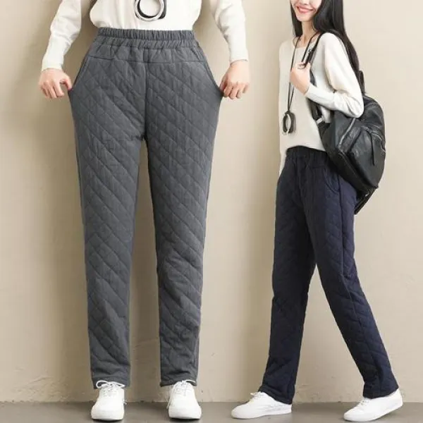 가을신상 원피스 패딩 자켓실제 샷 2019 새로운 가을과 겨울 느슨한 면화 퀼트 패딩 따뜻한 외부 착용 국가 바람 복고풍 하렘 바지