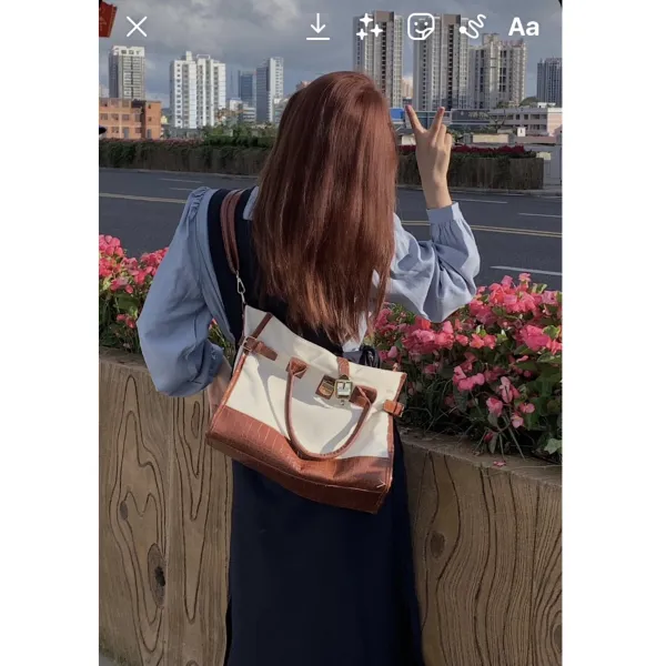 캔버스숄더백 오대소 가을 두드리다 실용적 의 캔버스천 빅백가방 가능 싣다 너 소유 4962540259