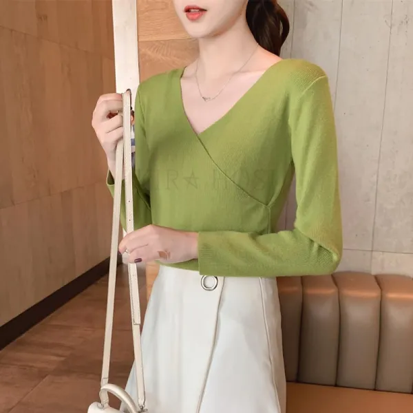 Kirahosi 히쿠 가을 여성 니트 티셔츠 블라우스 예쁜 스웨터 패션 N 57 +덧신 증정 Vfeg96y