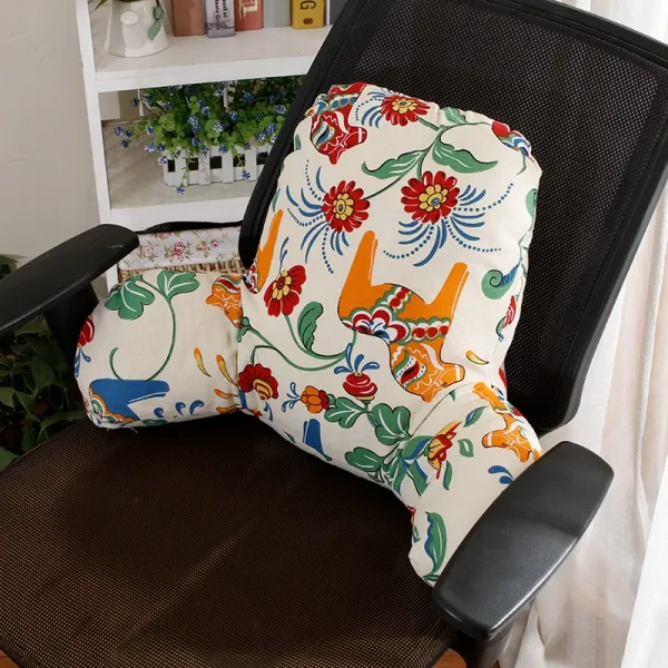 등받이쿠션 높이올리는 허리보호 쿠션 사무실 의자 자동차 임산부 허리기대는 침대헤드 베게 C02 꽃나무 말 허리보호 베개
