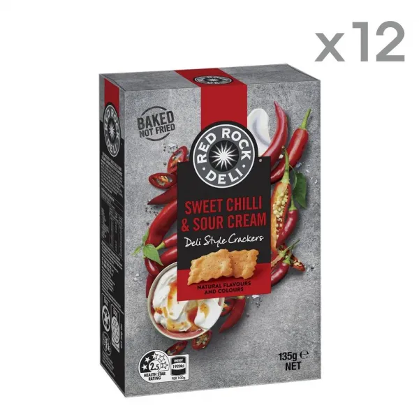 Red Rock Deli 레드락델리 크래커 스윗 칠리 & 사우어 크림 135g 12팩
