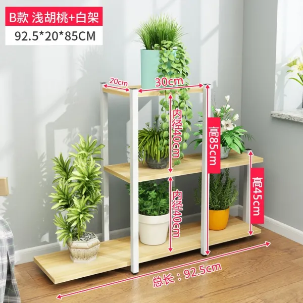 CHANNEL207 화분 선반 철제 베란다 카페 인테리어 실내 화분대 철공예 다층착장 거, 사다리꼴백가+연호도 6층 높이 90