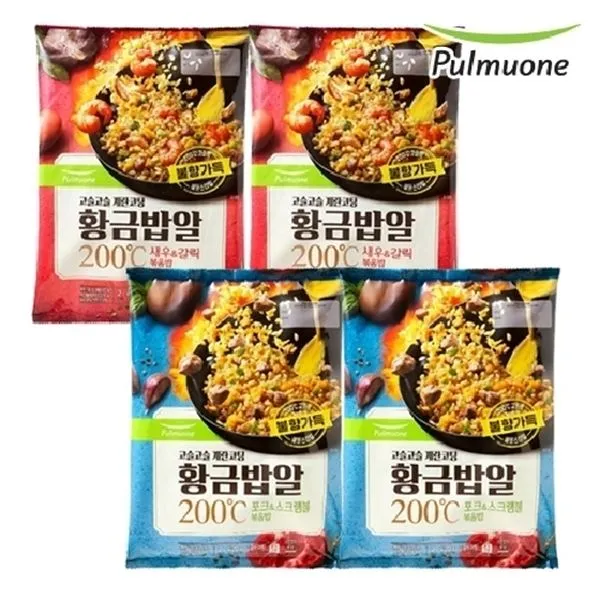 풀무원 황금밥알 볶음밥 2종세트 포크 2봉+새우칼릭 2봉 풀무원 황금밥알 볶음밥 2종세트_포크 2_새우갈릭 2/.