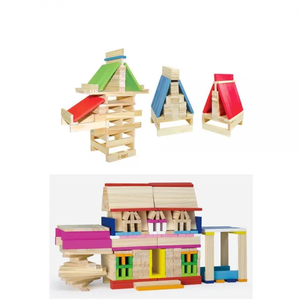 4살유아 유치원 교구 Iq가좋아지는 원목 블럭 250p 집중력 오감만족 공작활동 끈기 창의쑥쑥