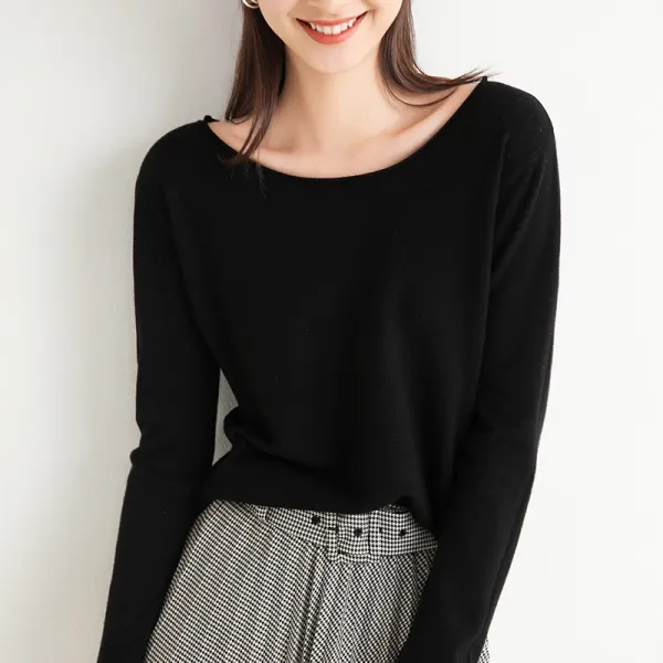 GAO 급감 소프트 부드럽다 클래식 타입 담아한 솔리드 무지 large round collar 겨울 가을 긴 소매 스웨터