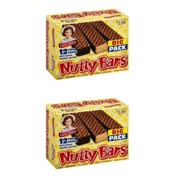 Little Debbie 낫티는 2 큰상자 24 바 각각 48 소절 총 바 상세설명참조