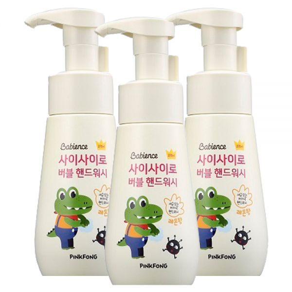 베비언스 핑크퐁 사이사이로 버블 핸드워시 본품, 레몬향, 3개