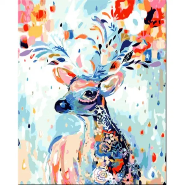 모모픽스페인팅 행운 꽃사슴 G12 40x50cm DIY명화그리기