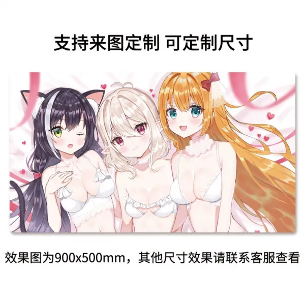 프리코네 프린세스 커넥트 마우스패드, 900x400mm + 3mm개, 베이지 색 삼인조 04