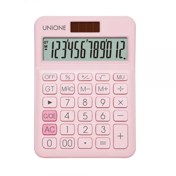 유니원 칼라계산기 DC-108N 핑크/화이트/블루/블랙/탁상용계산기, 핑크, 1개
