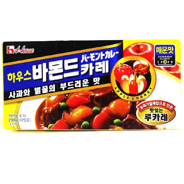 사과와 벌꿀의 부드러운 맛 - 하우스푸드 바몬드카레 매운맛 230g(12인분 분말) x 10, 10개, 230g