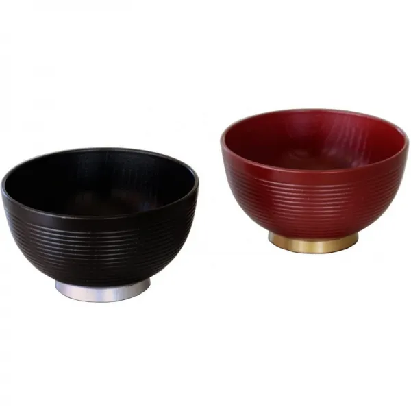 초래 칠기 점 렌지뻬아 우드 千筋 국그릇 블랙 / 실버 주홍 / 금 Kz2708p