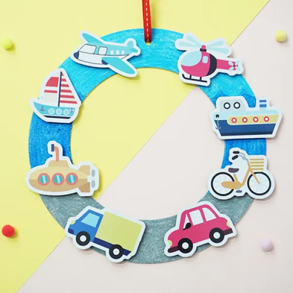 만들기공예 타요타요 교통수단 리스(5인용), 단품