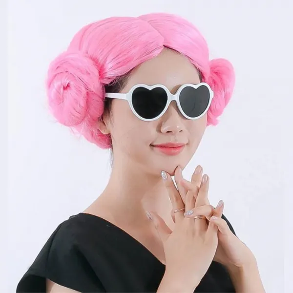 POOKAS 양머리 코스프레 가발 핑크 이벤트용품 코스튬 파티가발
