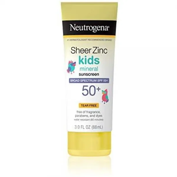 Neutrogena - 투명한 산화 아연 아이 무기물 선 스크린 로션 SPF 50+ - 3fl oz, 1매입