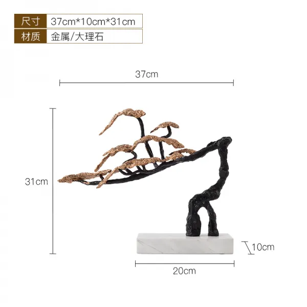 신 중국식 영객송 진열 장식품 호텔 대당 금속 추상무늬 조소 현관 복도 통로 소프트 인테리어, 금속 성월 조소