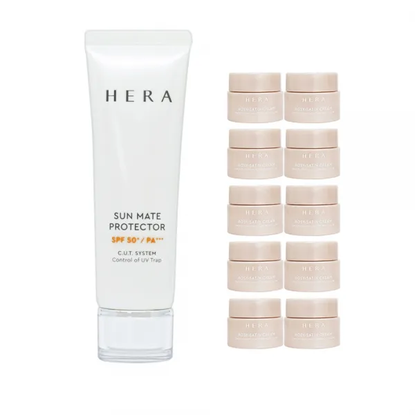 헤라 선 메이트 프로텍터 50ml + 로지사틴크림 5ml X 10 증정