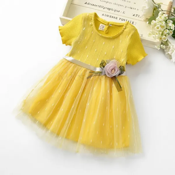 kirahosi 여아 원피스 아동 여름 드레스 망사 82호+ 덧신 증정 Mbho6ko