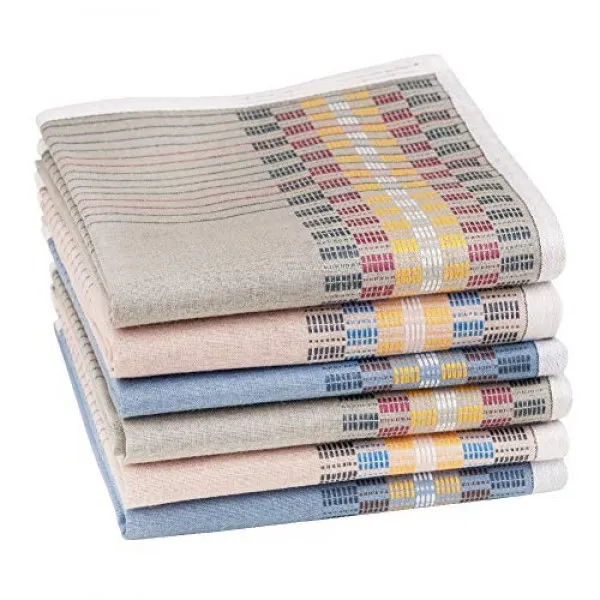 Houlife 클래식 100 % 60 초면 남성 스트라이프 체크 무늬 패턴 손수건 모듬 부드러운 격자 무늬 Hankies 17x17 