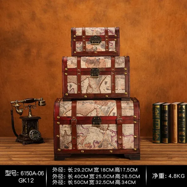 유럽식 3단 궤짝 비즈보관함 보물상자가방세트, 50맵  코드 잠금_세트