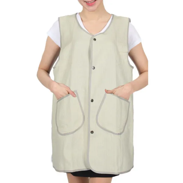 [ UVAE212 ] 노랑색/노란색/조끼형/라운드/가정용/요양보호사/요양원/간병인/양면/원피스/간절기/겨울용앞치마