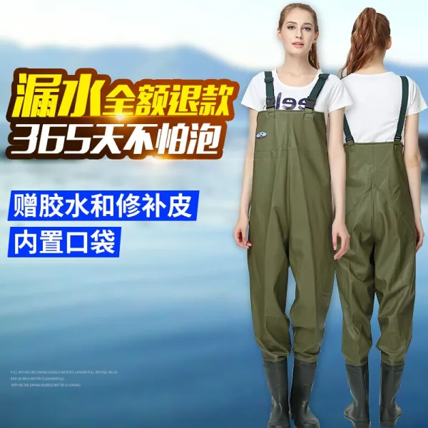 점프 슈트 남녀 전신 상반신 다리 방수 바지 방수 바지 낚시 바지 낚시 바지 연뿌리 옷 모내기 복 소 힘줄 내 마모 방수 장화 군 녹색 42 #