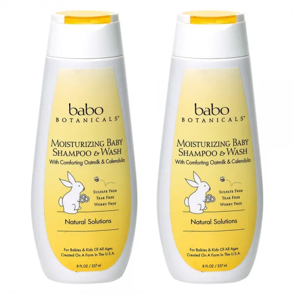바보보타니컬스 보습 차일드 샴푸 & 워시 올인원클렌저 오트밀크 & 카렌듈라, 237ml, 2개