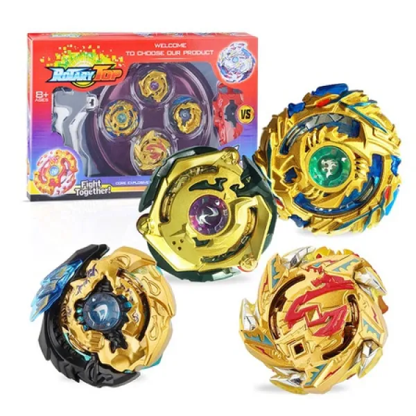 ingooood metal master fusion 자이로 완구 런처 및 그립 스타터 세트 및 경기장이있는 4x 고성능 탑 어, One Color
