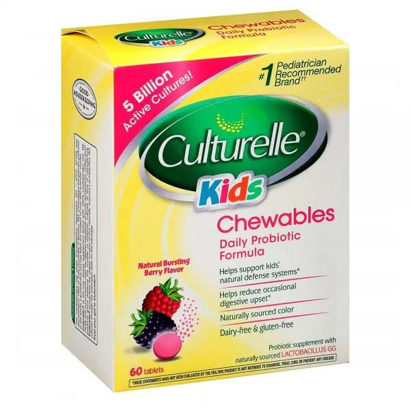 Culturelle 키즈 츄러블 LGG 유산균 60정 1병, 1개, 제품제목참조