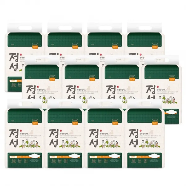 정성 매트 직사각형10PX12팩 성인기저귀, 12팩