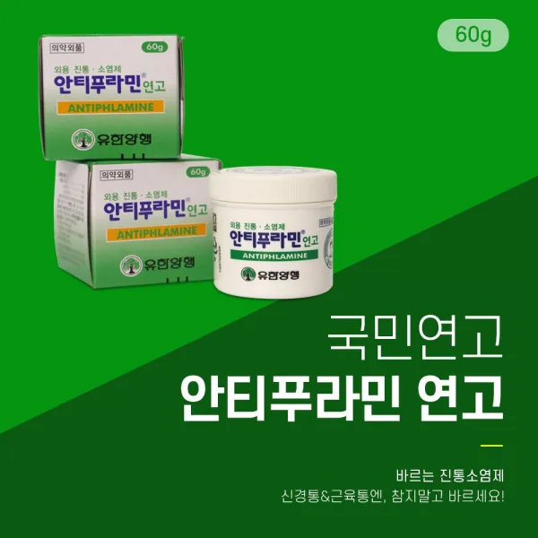 유한양행 안티푸라민 연고 60g 진통 소염제, 1개