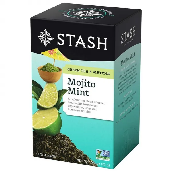 [미국직구]Stash 티 모히토 호일 (6 팩) 민트 그린티 녹차 18개 티백 주전자 찻잔 컵 핫 차나 냉차 녹차 티백, 선택, 상세설명참조