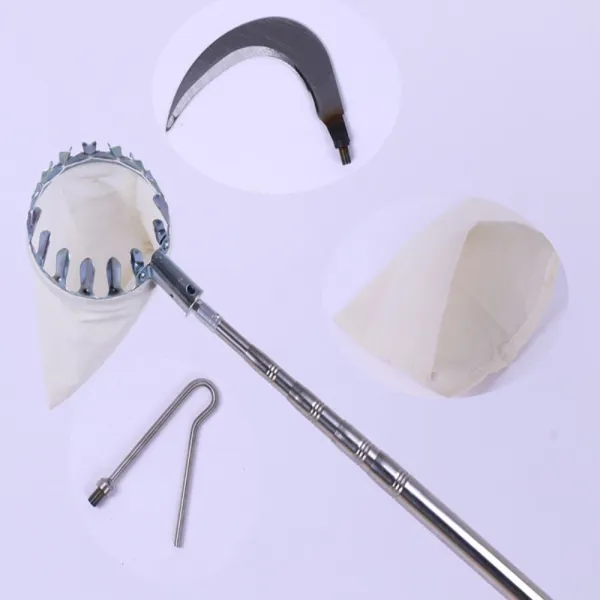 길이조절 감대 과일따기 감따는망 과일수확기 감따기 만능장대 망대 7 미터 흰색 막대 + 과일 피커개