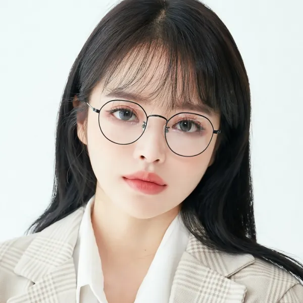 멜라크메 남자 여자 메탈 다각형 라운드 안경테