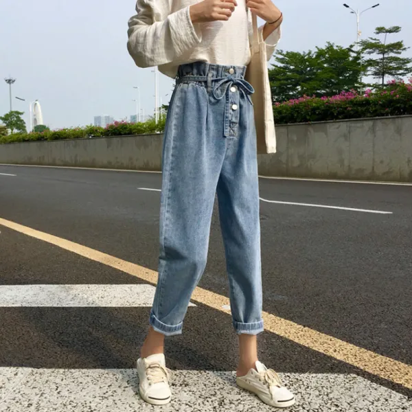 머머다 여성 하이웨스트 데님팬츠 슬림핏 배기핏 청바지02 Ngy02 576608567976_aecr