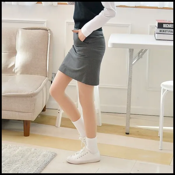 허리조절 스판 그레이 교복치마 여자교복치마 여자교복 스쿨룩 Corm