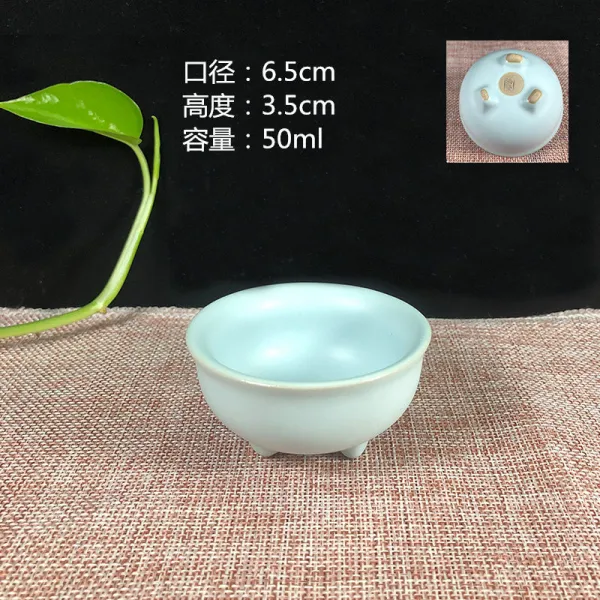 랜덤 노는 여요 가요 개인 핸드페인팅 도자기 요변 청 꽃 삿갓잔 쿵푸 마스터스컵 중국식 여요 컵 타입 양식 1
