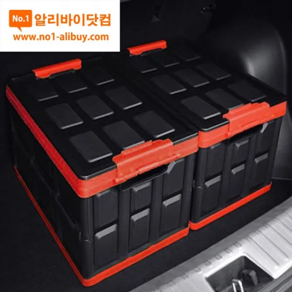 알리바이닷컴 캠핑용 접이식 차량 트렁크 멀티 수납 정리함, 가죽케이스(블랙)