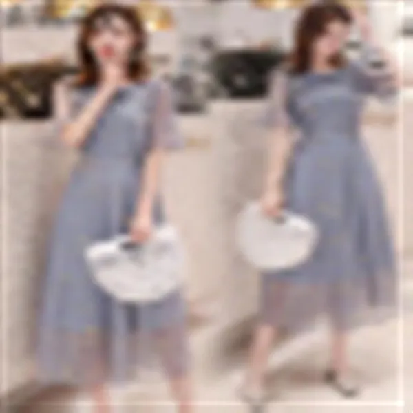 원피스 여름 2019 여성복 통통 야리야리 원피스 시폰 통통 동생 + 통통 사이즈 레이스 원피스 자랑 뽀시미아 비치스커트 롱스커트