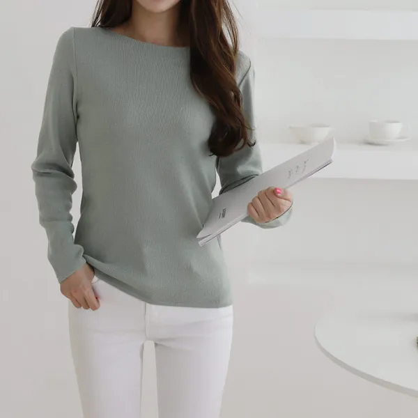 메이 심플 보트넥 니트 티셔츠 LS7540KT6L