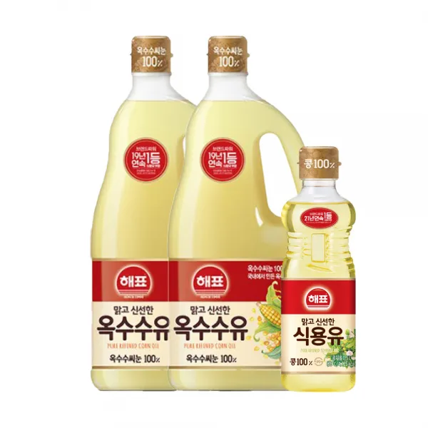 올따옴식용유세트 해표옥수수유1.8L 2입+식용유500ml 1입, 올따옴 해표옥수수유1.8L 2+식용유500ml 1