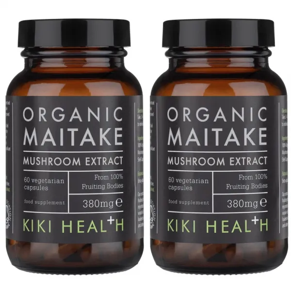 KIKI Health Organic Maitake 키키헬스 유기농 잎새버섯 추출 60캡슐 x 2팩, -