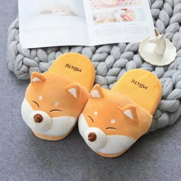 위파인더 캐릭터 큐티한 하스키 핫피스 홈웨어 가을 겨울 기모 논바닥 면 슬리퍼, 허스키 슬리퍼
